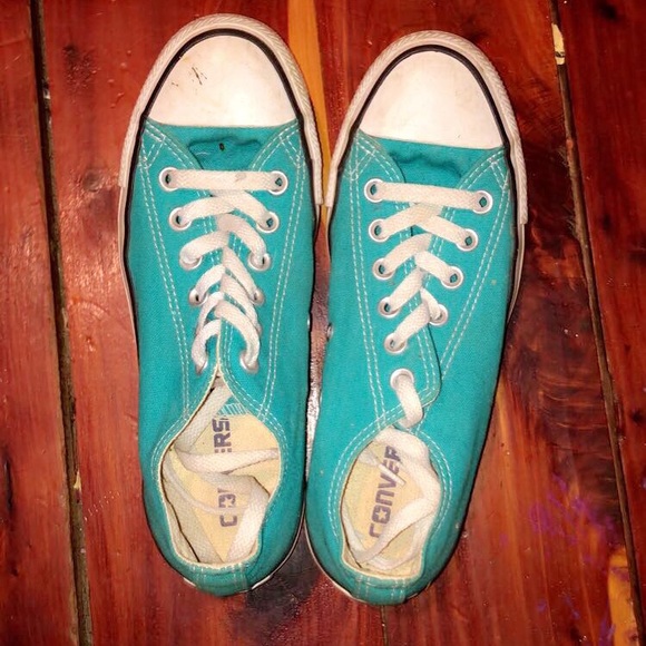 Aqua Converse Lowtops - Picture 1 of 4